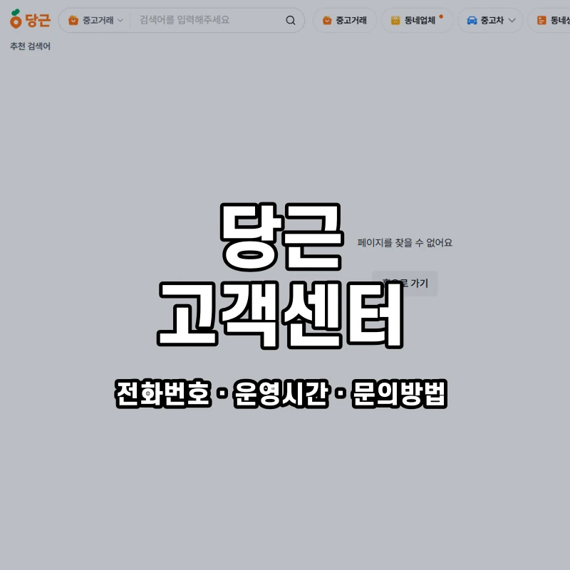 당근 고객센터 공식 홈페이지 화면
