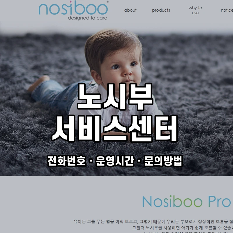 노시부 서비스센터 공식 홈페이지 화면